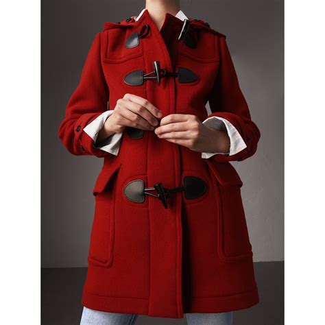 burberry red duffle coat|burberry duffle coat for women.